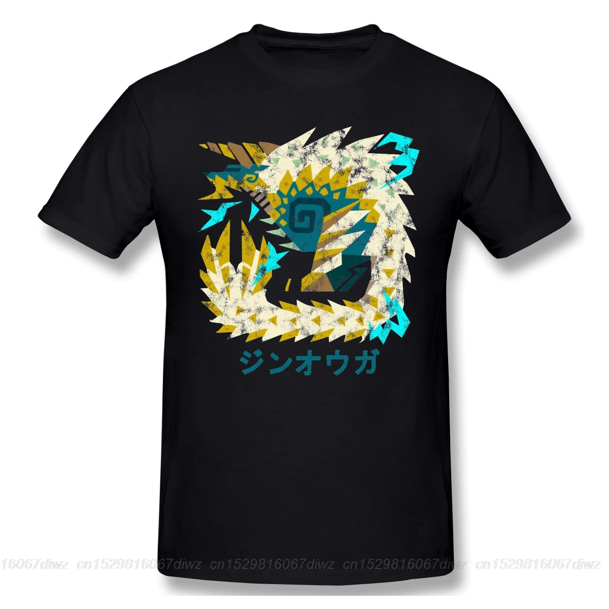 World Iceborne Zinogre Kanji black T Shirt monster hunter ARPG PS4 GAME PLAYER homme T-Shirt Tees