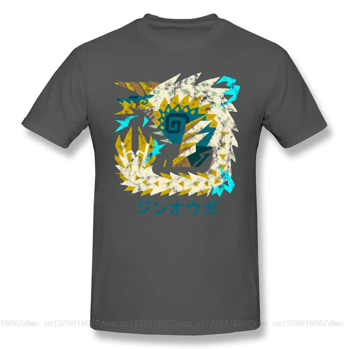 World Iceborne Zinogre Kanji black T Shirt monster hunter ARPG PS4 GAME PLAYER homme T-Shirt Tees