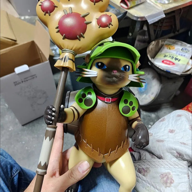 Monster Hunter 32cm Gk Palico Game Anime Figure Cat Popcorn Pvc Action Figurine Statue Collectible Model Decoration Ornament Toy