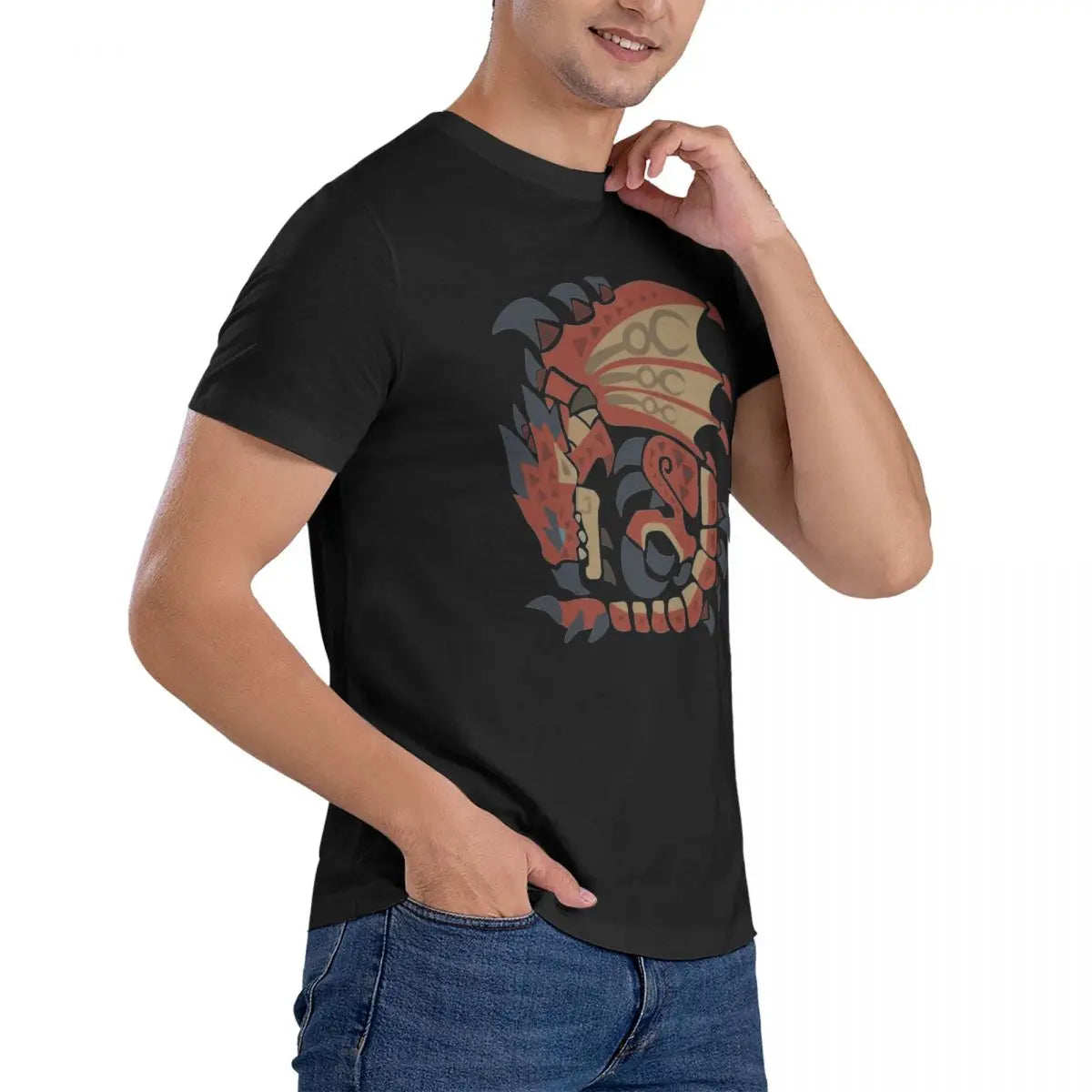 Rathalos Monster Hunters T-Shirt Summer Y2K Casual T-Shirts Cotton Novelty Tee Shirt For Men's Short-Sleeve Casual Tops