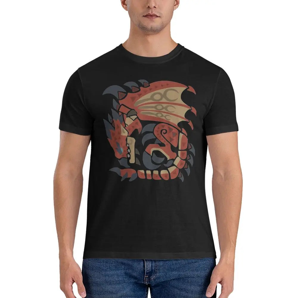 Rathalos Monster Hunters T-Shirt Summer Y2K Casual T-Shirts Cotton Novelty Tee Shirt For Men's Short-Sleeve Casual Tops