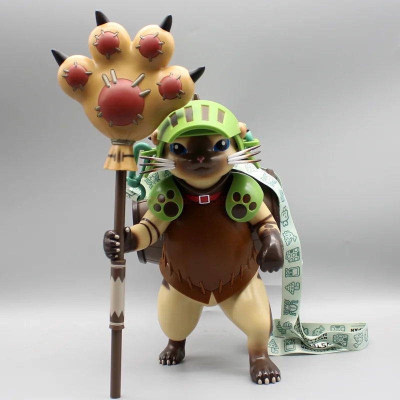 Monster Hunter 32cm Gk Palico Game Anime Figure Cat Popcorn Pvc Action Figurine Statue Collectible Model Decoration Ornament Toy